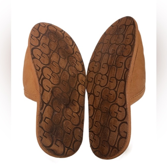 Like New UGG Scuffette Suede Upper Recycled Foam Logo Upcycle Wool Slipper M7/W9 - Picture 3 of 4